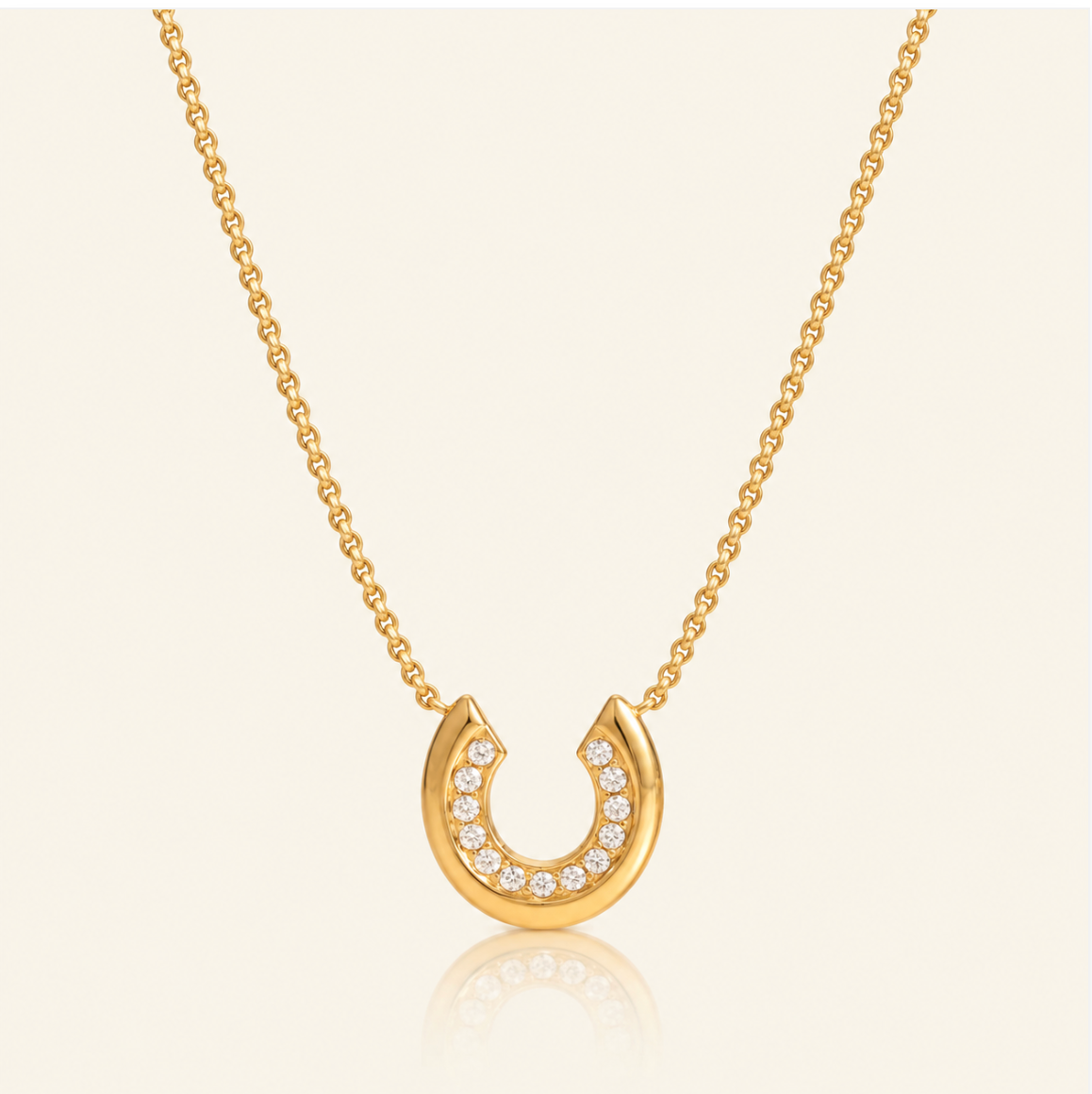 18K Gold Alix Horseshoe Necklace Waterproof Hypoallergenic Gifts for Her Best Jewelry 