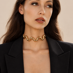 wavy gold choker, statement choker
