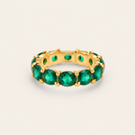 Green Emerald Ring 18K Gold Hypoallergenic Gifts for Her Anniversary Jewelry