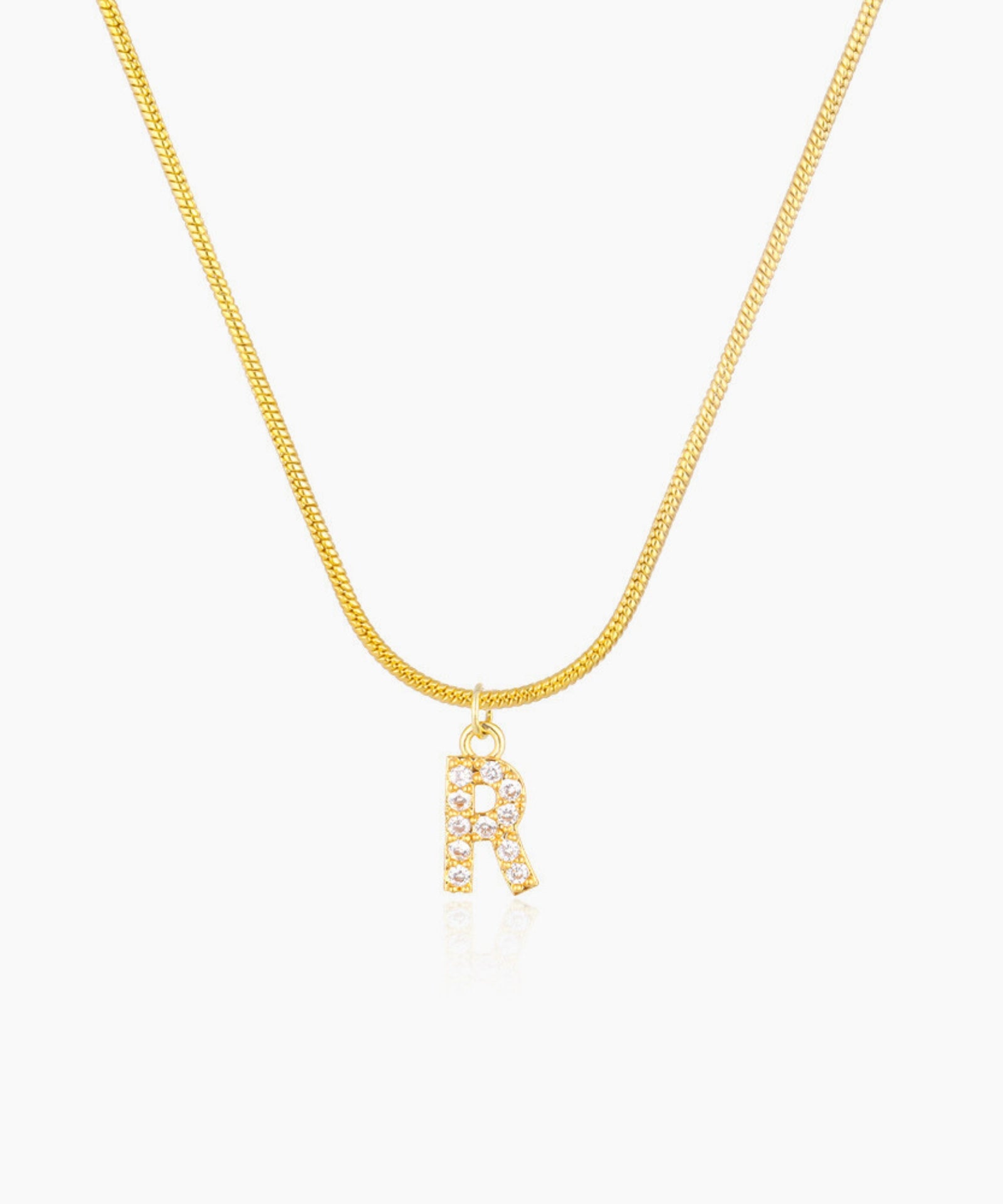 Buy Gold Plated R - Initial Pendant Necklace by MNSH Online at Aza Fashions.