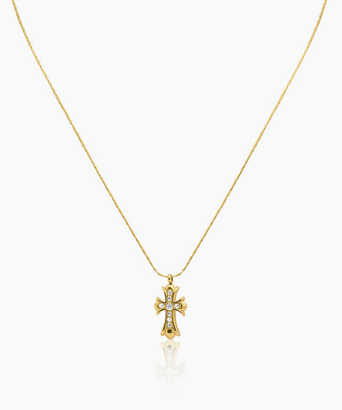 Vintage Cross Sparkle Necklace