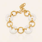 White marbled bracelet link bracelet 18k gold gifts for her